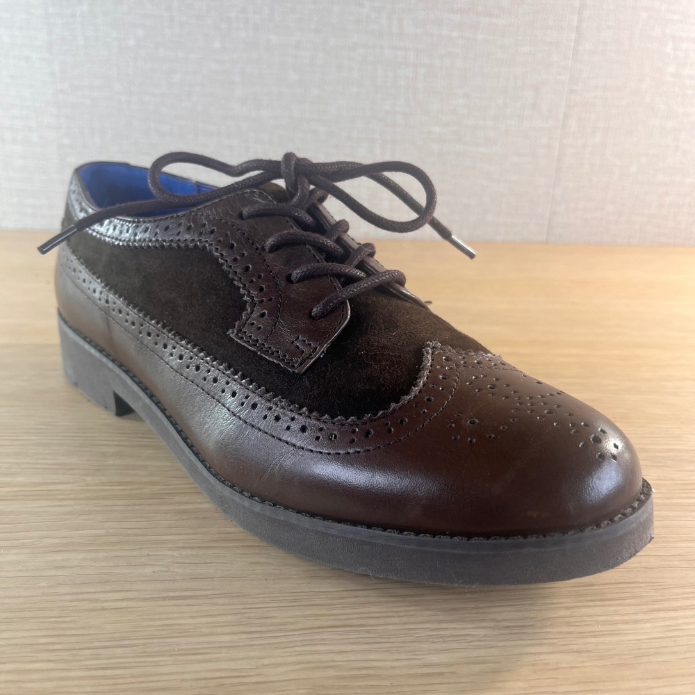 Lauren Ralph Lauren Imogen Brown Leather Suede Wingtip Oxford Shoes Womens 9B